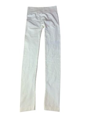 Wonderly Ivory Cream Ribbed Seamless Fleece Lined Leggings S/M